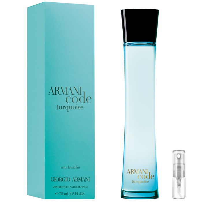 Armani Code Turquoise Pour Femme Eau Fraiche Eau de Toilette Perfume sample 2 ml